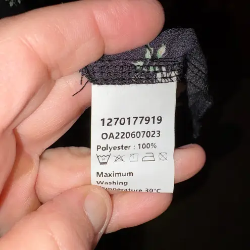 Commense Floral Midi Dress Short Sleeve Wrap Style Black Red Flowers M Size M - Image 6