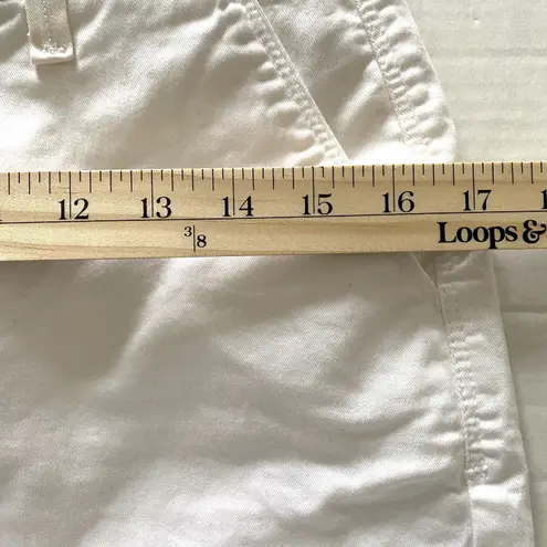 NYDJ White Lift Tuck Crop Chino Pants Cotton Blend Straight Crop Sz 6