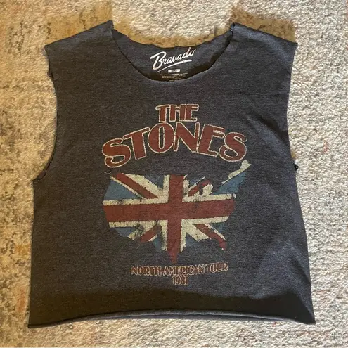 Rolling Stones 1981 Tour Tank Top Small Bravado Distressed Rock Graphic Tee Black