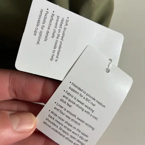 Lululemon New  Nulux Strappy Back Sports Bra Medium Olive Green Workout Athletic