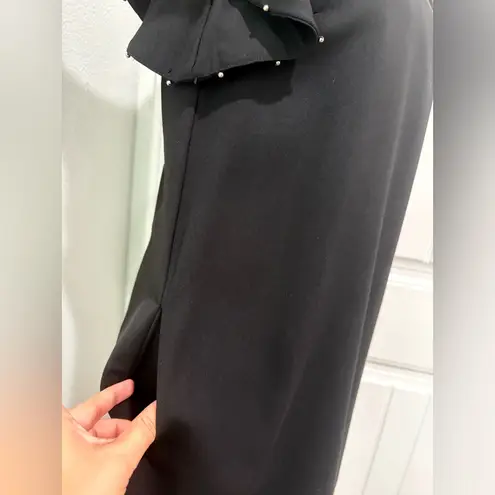 Very J Black Mini Dress with Ruffle Sleeves Size S