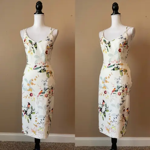 Oasis  | Cream Floral Midi Dress Sz 12