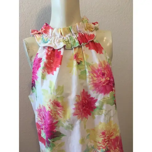 #9 Women's Floral Tunic Dress by Lolly Wolly Doodle, Sz: M White Size M
