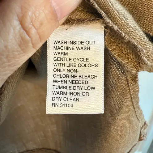 1 Madison Madison 100% Linen Embroidered Studded Tunic Top Medium Boho Resort Artisan Fall