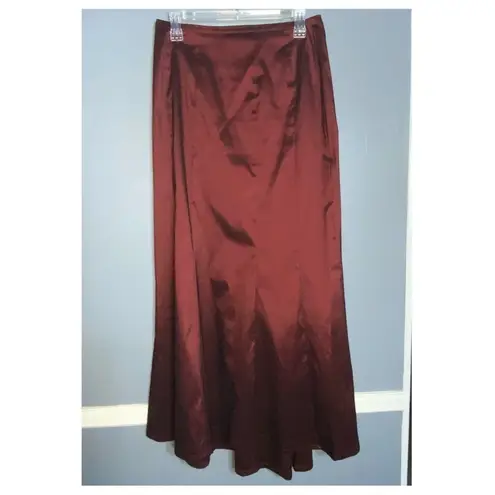 Tadashi Shoji Tadashi Collection Burgundy Wine Taffeta Christmas Party Formal Skirt Set 6