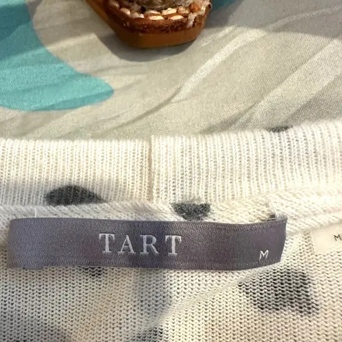 Tart Collections Cybil Cheetah Print Ribbed Sweater Cheetah Dot M White Size M