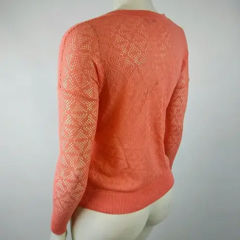 Madewell  Orange XS See Through Long Sleeve Top
