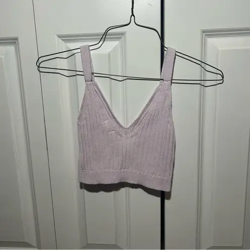 Aerie  Knit Cropped Tank Top Pink