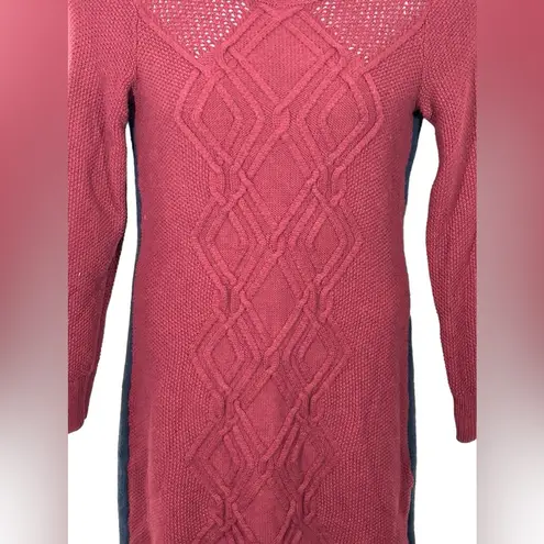 Tommy Hilfiger  Sweater Dress Sidelong Two Tone Maroon & Blue Size Small