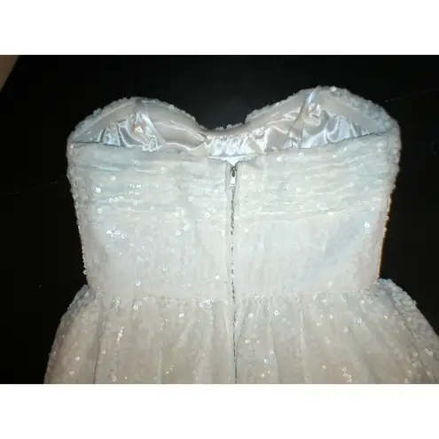 Jill Stuart New NWT $385 Womens 8 Jill White Floral Flower Sequin Dress Beautifu - Image 4