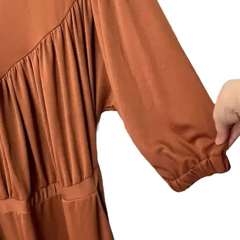 Eloquii NWT Rust Brown Wide Leg Jumpsuit Women’s Size 14/16 Dressy Evening