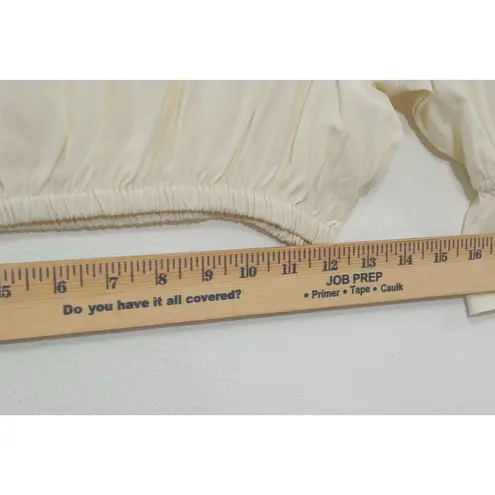 We Wore What Women’s Cropped Poplin Top Ivory Puff Bell Sleeves Size Medium NWOT