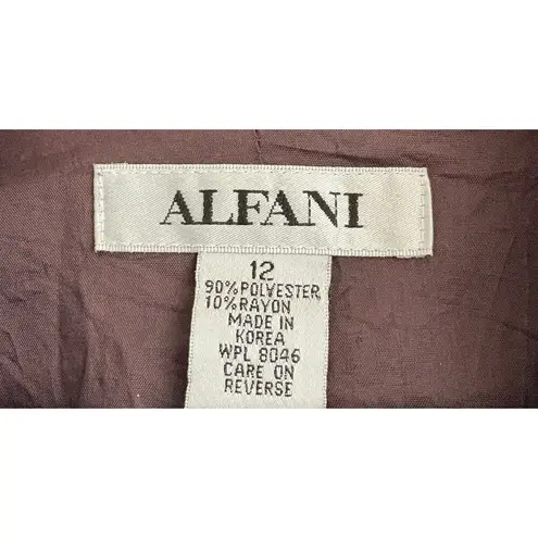 Alfani | Women Brown Polyester Blend One Button Career Professional Blazer | 12