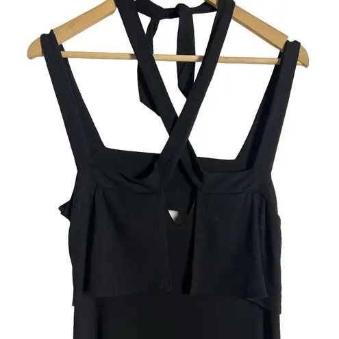 Go Couture  Black Strappy Halter Sleeveless Maxi Dress Size Large