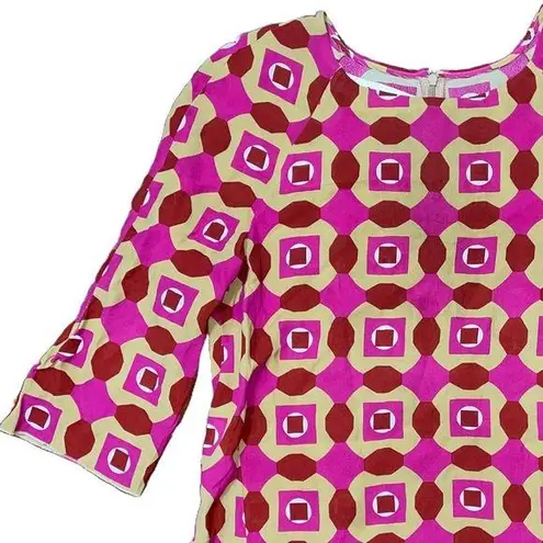 💙💖 Marni Geometric Print Viscose 3/4 Sleeve Blouse IT 44 Pink Size 8