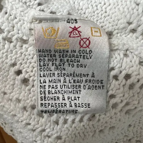 Cotton Ginny Linen Cotton Womens Beach Coastal Nautical Lagenlook Sweater Large White