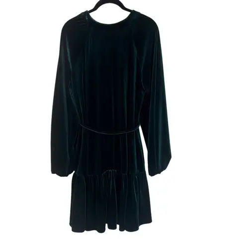 Alex Marie NEW Emerald Green Velvet Button Front Tiered Midi Dress Size 10