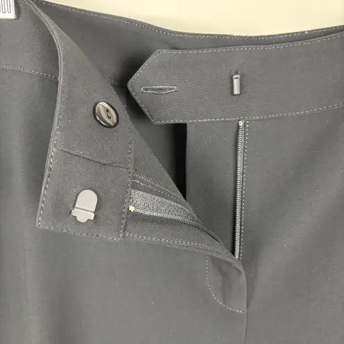 St. John Caviar Emma Dress Pants Womens 12 Black Straight Leg Trousers Preppy