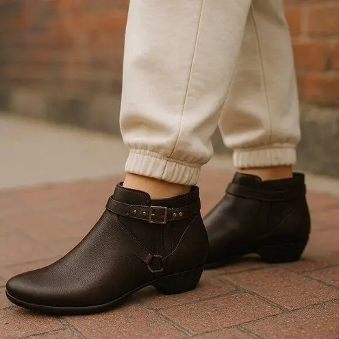 Abeo Biosystem Nancy Ankle Booties Womens Size 8.5 Brown Leather Comfort Nuetral