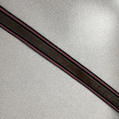 Orciani Belt Womens Medium Purple Brown Pony Animal Hair Leather Silver 1.75in