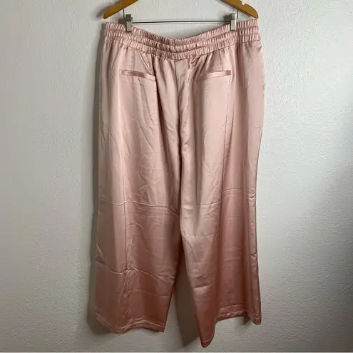 Lane Bryant  Pull-On Satin Wide Leg Pant Light Pink Peach Whip Size 20