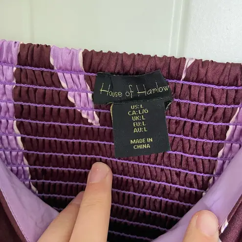 House of Harlow 1960 women’s burgundy purple patterned tank top — large