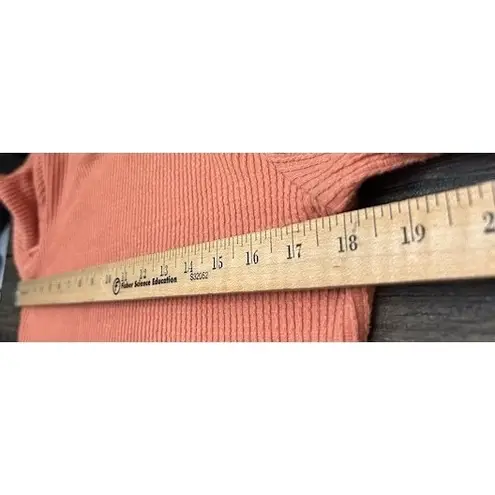 Andrea Jovine Women's Top M Warm Soft Orange Ribbed Boat Neck Soft Casual Comfy Size M