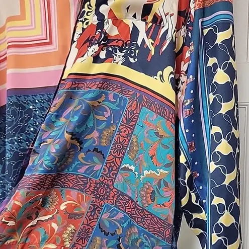 STAUD Martha Patchwork Satin Twill Tunic New