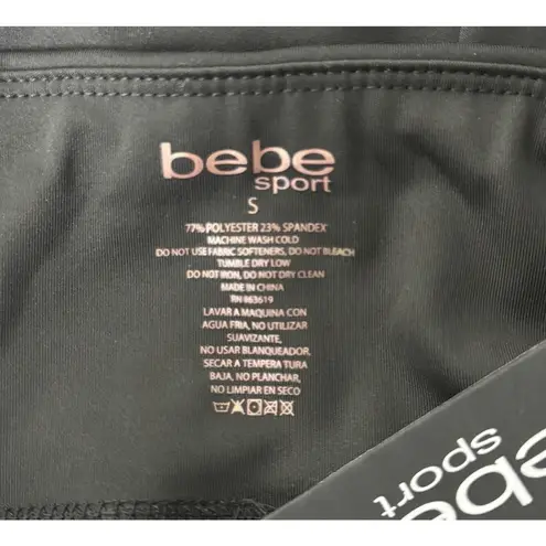 Bebe  Shorts Womens Small Black Bike Shorts Logo Gym Training Casual Athleisure