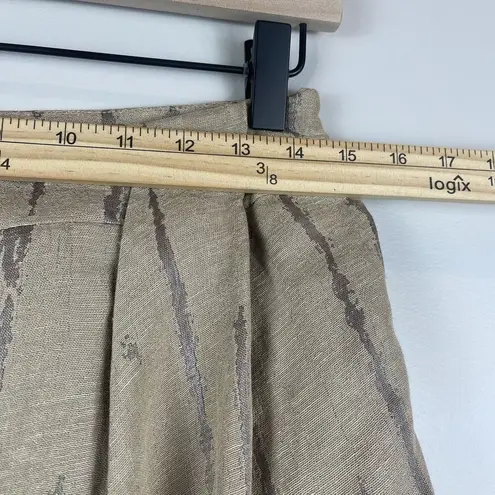 Escada Skirt Women 36 Beige Brown Linen Silk Blend Career Professional Mature