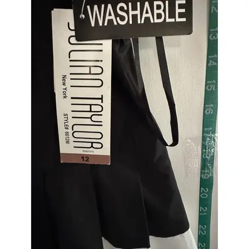 Julian Taylor New York Women's Black & White Stripe Polka Dot Sundress Sz 12