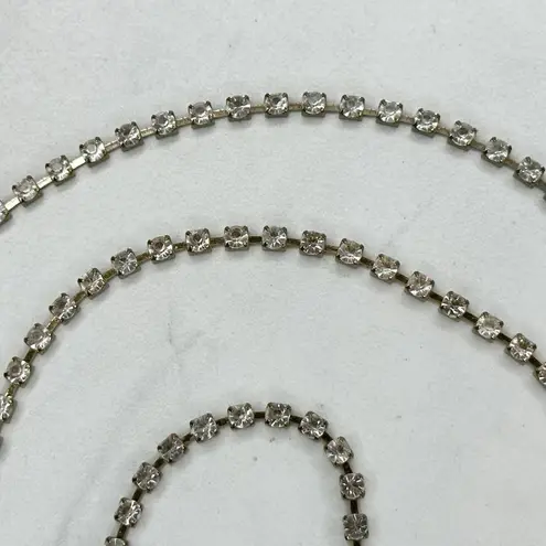 Skinny Clear Rhinestone Silver Tone Belly Body Metal Chain Link Belt OS One Size