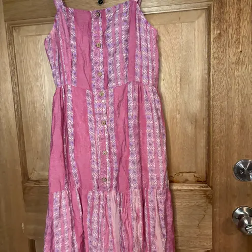 Tahari Women’s Pink and Purple Patterned Dress size M