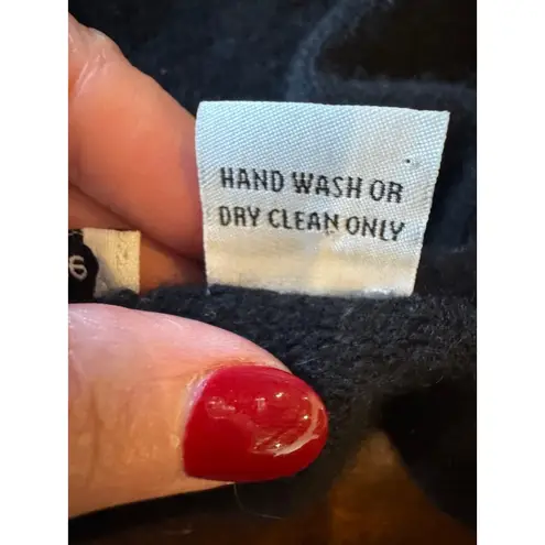 autumn cashmere Sweater Women Small Black Cashmere Beaded Neckline Cardigan