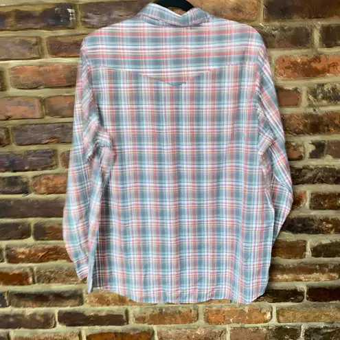 Wrangler Wrancher  Multicolored Plaid Pearl Snap Button Long Sleeve Shirt Size XL