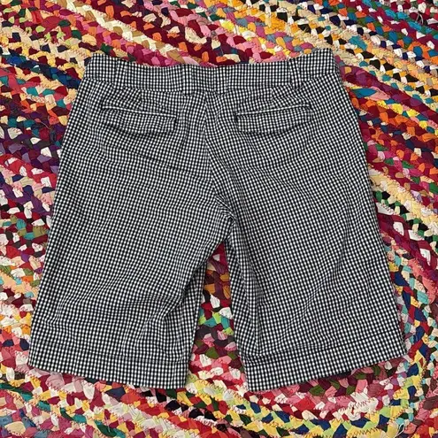 New York & Company Manhattan Chino Gingham Bermuda Trouser Shorts Black Size 14