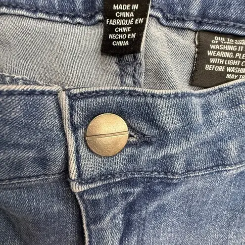 Kenneth Cole New York Jess Skinny Jeans Frayed Hem Women's Size 12 Blue