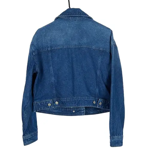 Free People  Denim Jacket Now or Never Dark Wash Cropped Women's Small