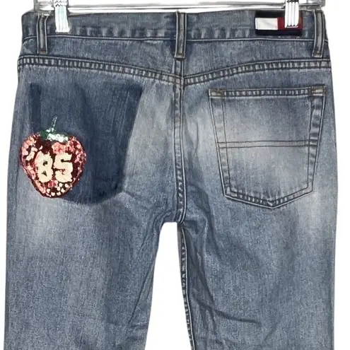 Tommy Hilfiger  Jeans Womens 5/6 Sequins‎ Artsy Embellished Cropped Vintage Y2K thumbnail 4