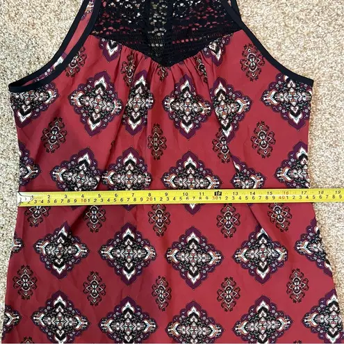 Xhilaration Red High Neck Geometric Print Dress Size Medium