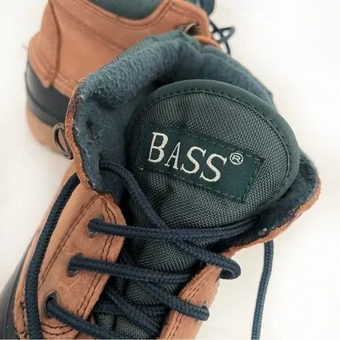 BASS Tundra Duck Boots Green Black Beige Lace Up Short Boot Womens Size 8