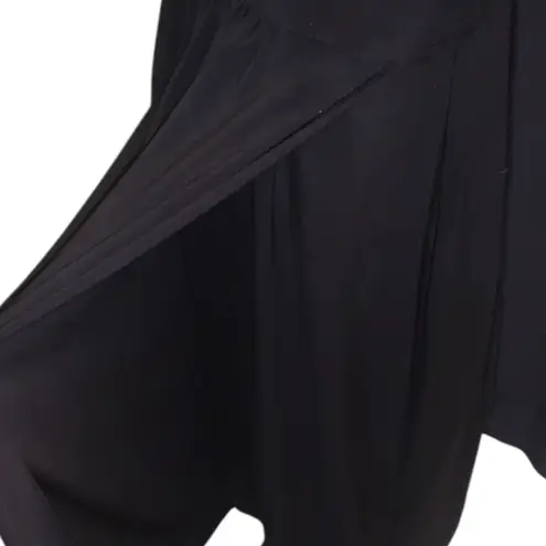 Donna Karan New York Cocktail Old Money Black Faux Wrap Metal Embellished Dress