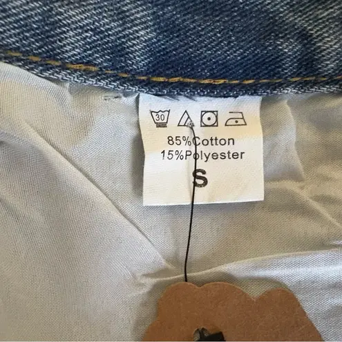 Embroidered Denim Women Shorts Blue