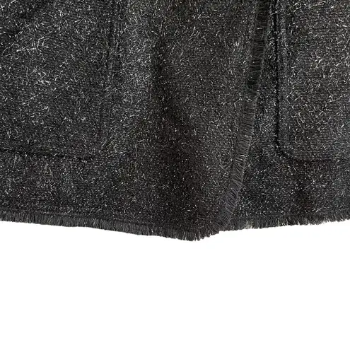Kate Spade  Tinsel Tweed Black Fringe Double Breasted Blazer NWOT