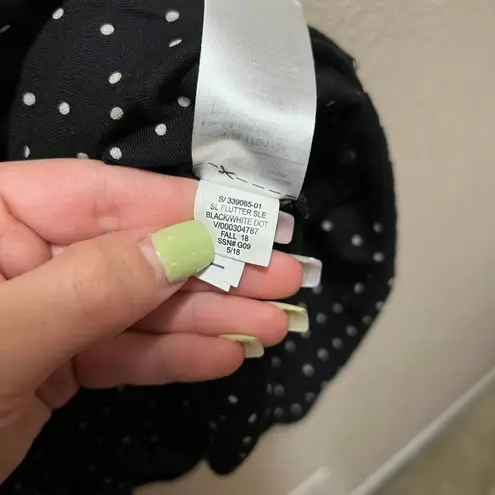 Old Navy  Jumpsuit Black White Polka Dots Flutter Sleeveless Over All Sz XL - Image 10