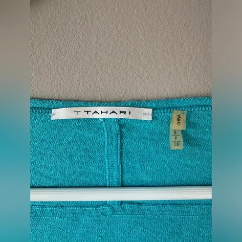 T Tahari Women’s Sea Blue Cashmere/Cotton Blend Long Sleeve Top Size S