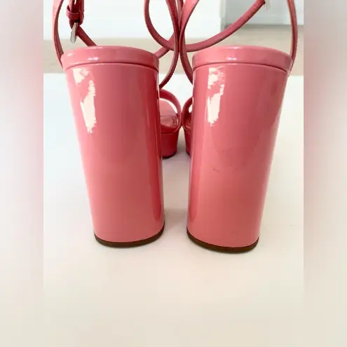 Prada  petal pink patent leather block heel platform sandals EU 39 - Image 6