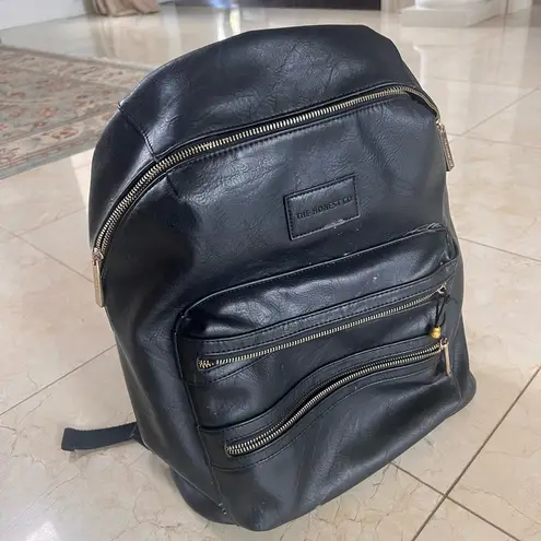 Pacific&Co The Honest Vegan Leather City Backpack/Diaper Bag Black Vegan Leather