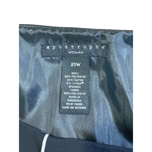 Apostrophe Woman Black Pencil Skirt Plus Size 20W Career Office Lined