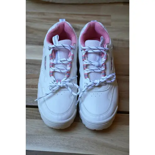 Women Cute Platform Pink White Feminine Sneaker Size US 8